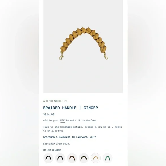 Blair Ritchey Ginger Pak with Postal Blue Zipper and Blair Ritchey Handle, New - Picture 13 of 14